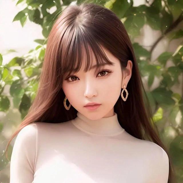 肤白貌美AI绘画女生头像图片