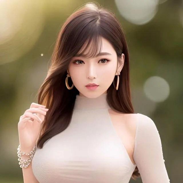 肤白貌美AI绘画女生头像图片