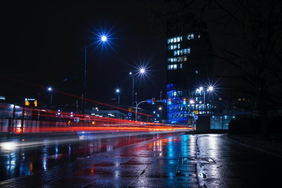 城市车流夜景图片 真实