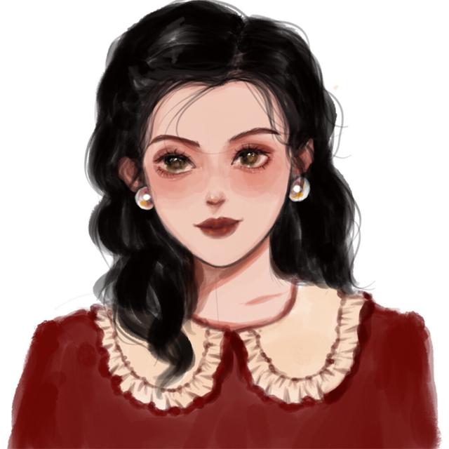 新年红色女生手绘动漫头像图片