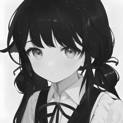女头像ins风漫画黑白