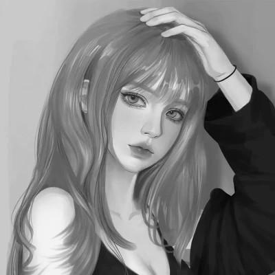女头像ins风漫画黑白