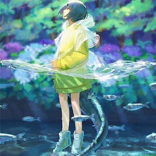 头像女手绘插画图片 清新唯美