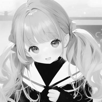 女头像ins风漫画黑白