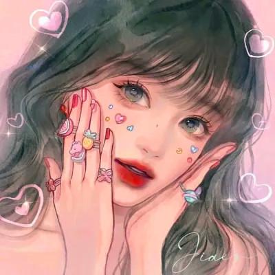 超火超好看的女生手绘头像图片