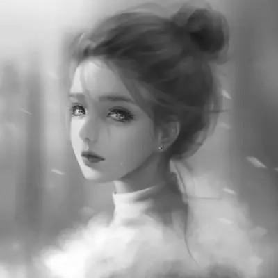 女头像ins风漫画黑白