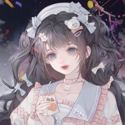 闺蜜多人女生头像手绘卡通图片