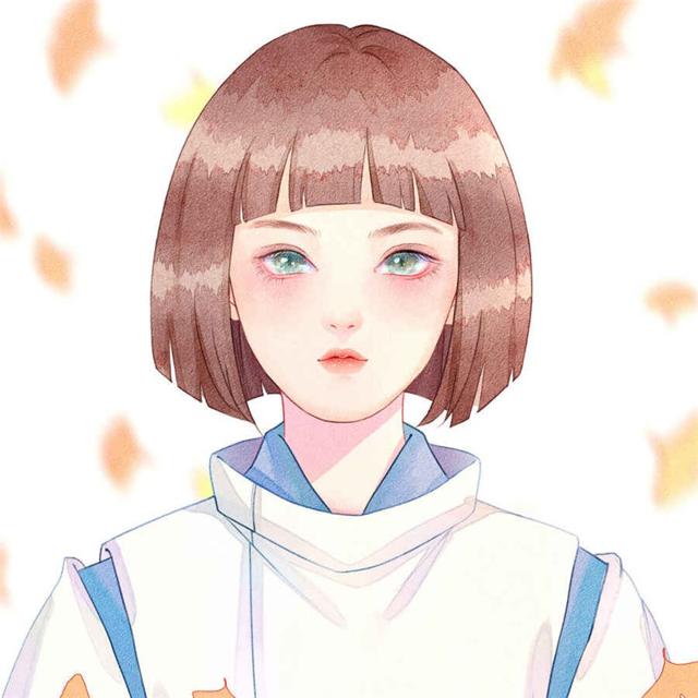 宫崎骏插画手绘女生头像图片 经典人物