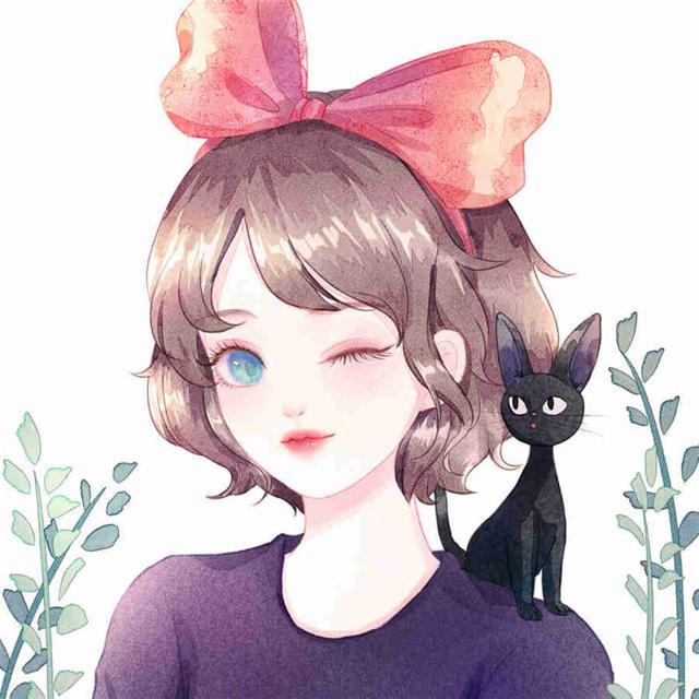宫崎骏插画手绘女生头像图片 经典人物