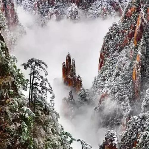 银装素裹黄山雪景风景头像图片 如仙似幻