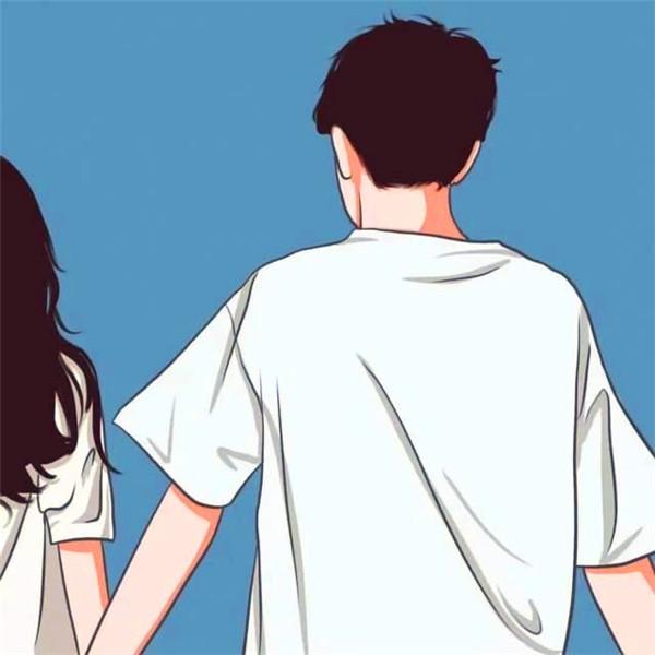 手绘动漫甜蜜情侣头像一男一女高清图片