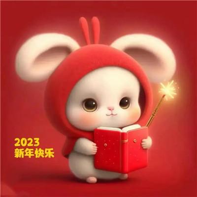 新年快乐图片2023头像 开心喜庆的兔年2023新年快乐头像