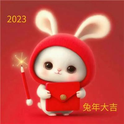 新年快乐图片2023头像 开心喜庆的兔年2023新年快乐头像