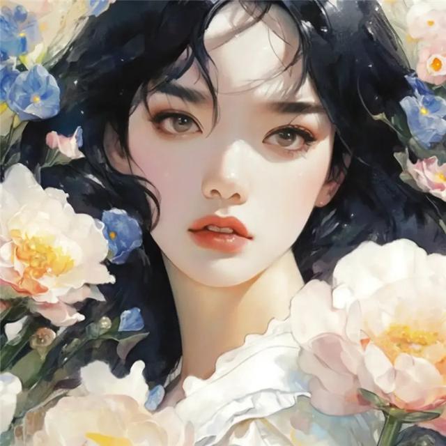 花与少女动漫唯美女生头像图片