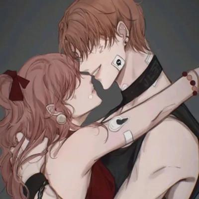 又欲又甜的情侣头像动漫一男一女