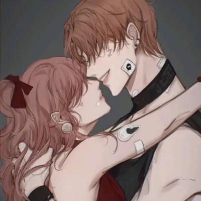 又欲又甜的情侣头像动漫一男一女