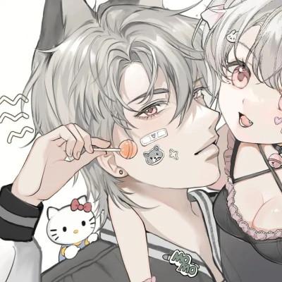 又欲又甜的情侣头像动漫一男一女