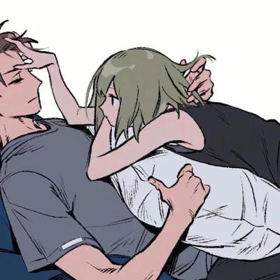 又欲又甜的情侣头像动漫一男一女