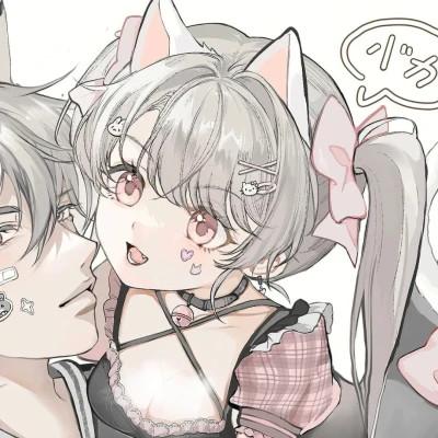 又欲又甜的情侣头像动漫一男一女