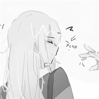 动漫二次元情侣头像黑白