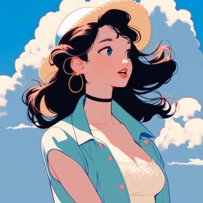 插画精致女生头像高清好看
