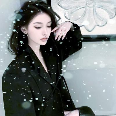 冰雪系少女头像 高清雪花飘落的女生头像图片