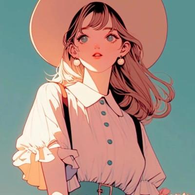 插画精致女生头像高清好看