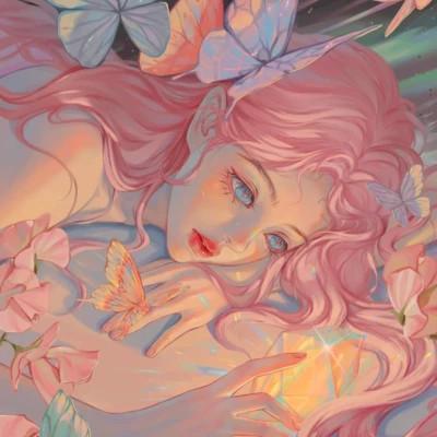 插画精致女生头像高清好看