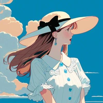 插画精致女生头像高清好看