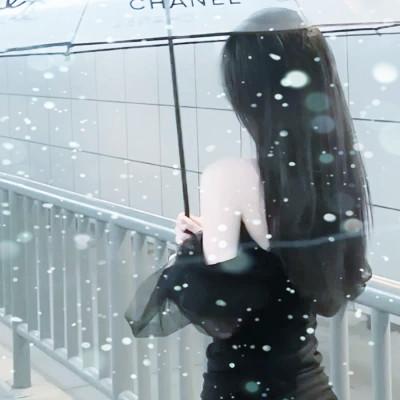 冰雪系少女头像 高清雪花飘落的女生头像图片