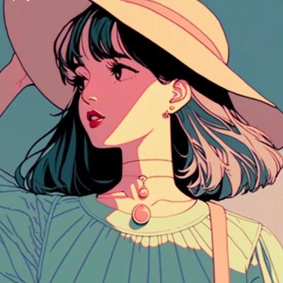 插画精致女生头像高清好看