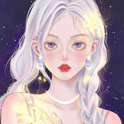 手绘头像女生唯美精致