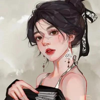 手绘头像女生唯美精致