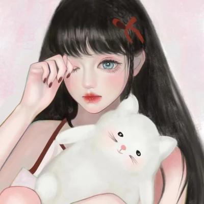 手绘头像女生唯美精致