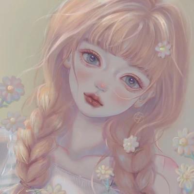 手绘头像女生唯美精致