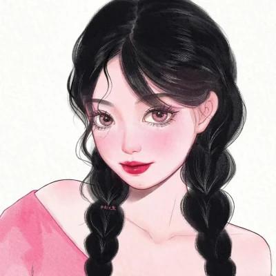 手绘头像女生唯美精致
