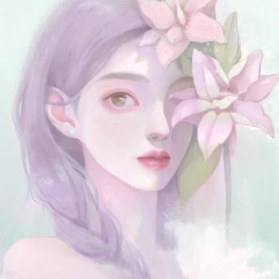 唯美优雅精致女生头像手绘图片