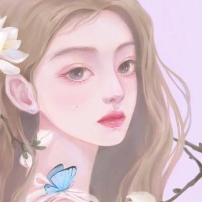 唯美优雅精致女生头像手绘图片