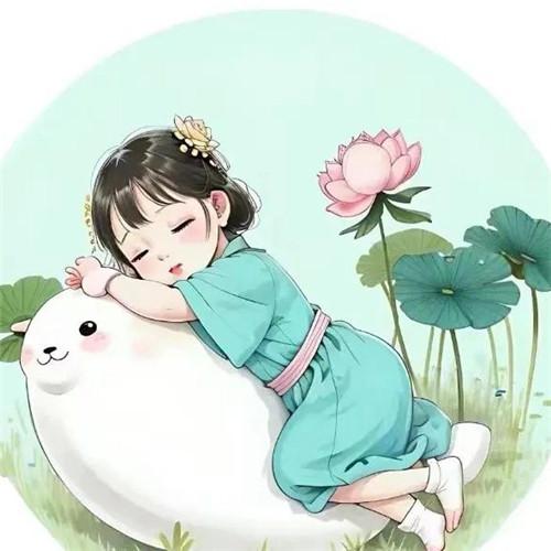 可爱睡觉打瞌睡摆烂小女生头像图片