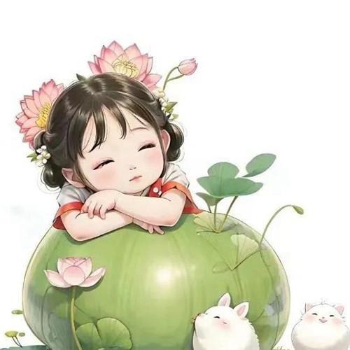 可爱睡觉打瞌睡摆烂小女生头像图片