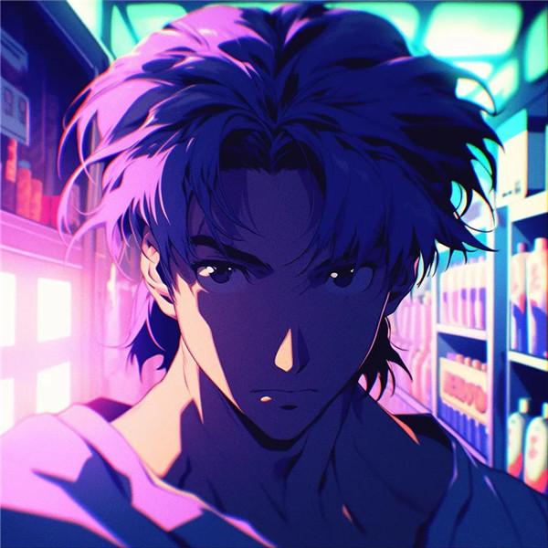 蓝色系炫酷男生动漫头像图片