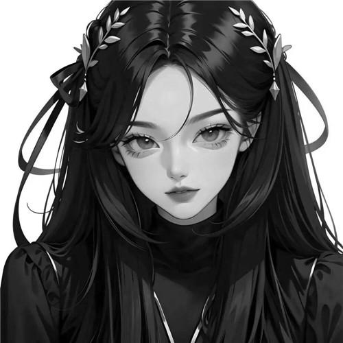 情侣头像简约黑白动漫一男一女图片（精选）