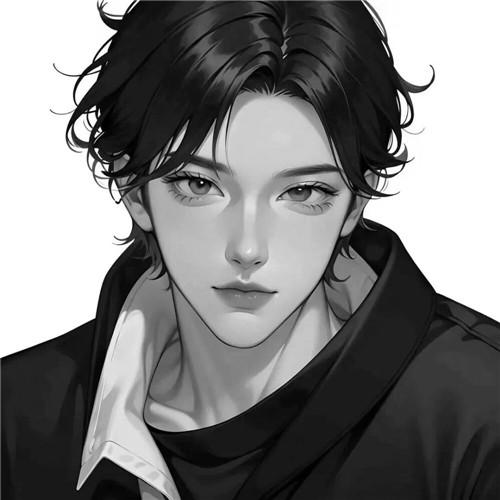 情侣头像简约黑白动漫一男一女图片（精选）