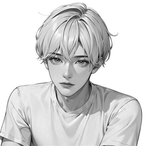情侣头像简约黑白动漫一男一女图片（精选）