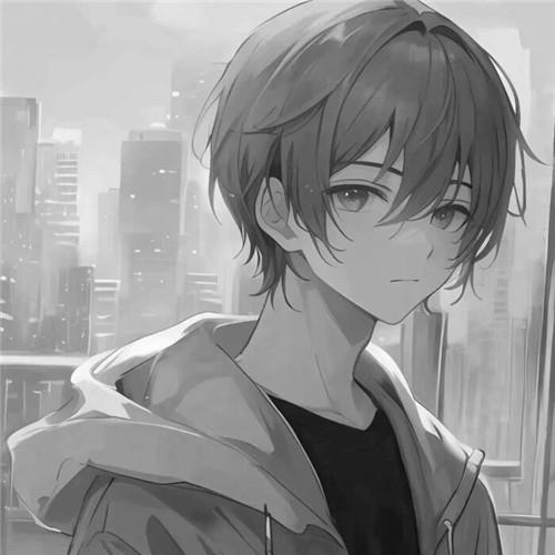 情侣头像简约黑白动漫一男一女图片（精选）