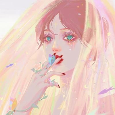女生插画气质微信头像图片