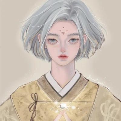 女生插画气质微信头像图片