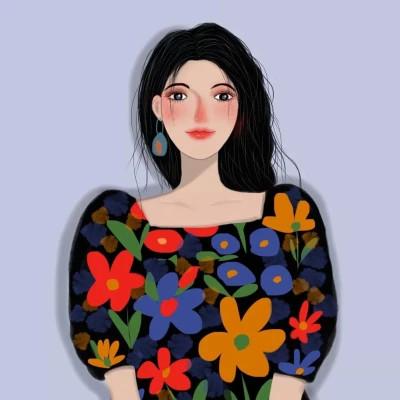 女生插画气质微信头像图片