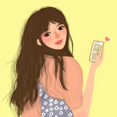 女生插画气质微信头像图片