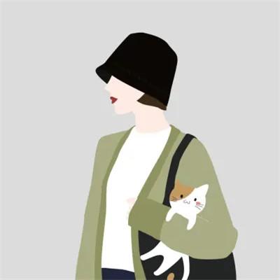 女生插画气质微信头像图片